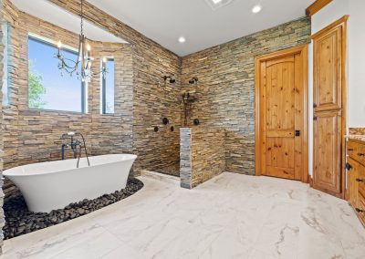 Award Winning Luxury Rustic Spa Master Bathroom