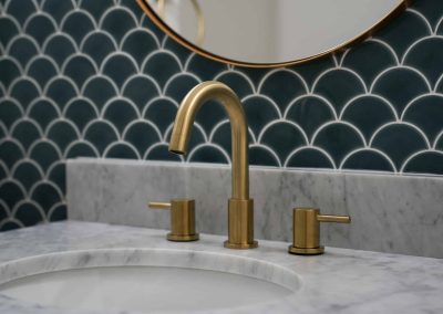 Powder Room with Gold accents